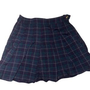 American Eagle Outfitters Plaid Skater Skirt - Blue and Green